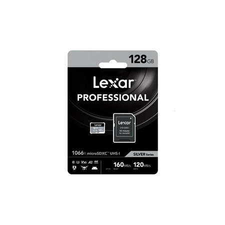 Lexar Micro SDXC - Karta pamięci 128 GB A2 UHS-1 V30 120/160 MB/s z adapterem