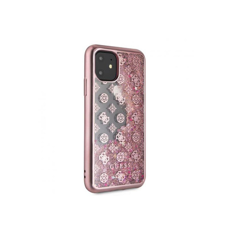Guess 4G Peony Liquid Glitter - Etui iPhone 11 (różowy)