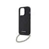 Karl Lagerfeld Saffiano Monogramm Kette - iPhone 14 Pro Tasche (Schwarz)