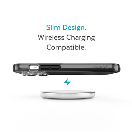 Speck Presidio Perfect-Clear with Impact Geometry - Etui iPhone 14 Pro Max z powłoką MICROBAN (Clear / Black)