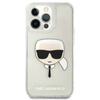 Karl Lagerfeld Karl's Head Glitter - Coque iPhone 13 Pro Max (argent)