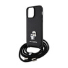Karl Lagerfeld Crossbody Saffiano Metal Pin Karl & Choupette - iPhone 14 Pro Max Case (Black)