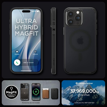 Spigen Ultra Hybrid MagSafe - Schutzhülle für iPhone 15 Pro (Frost Black)