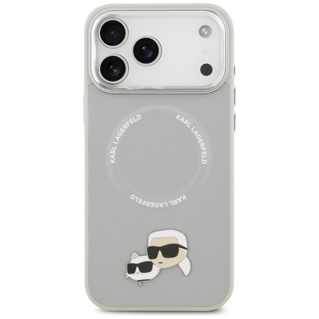 Karl Lagerfeld Karl & Choupette Pins MagSafe - Hülle für iPhone 17 Pro Max (grau)