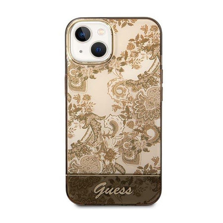Guess Porcelán kollekció - iPhone 14 tok (okkersárga)