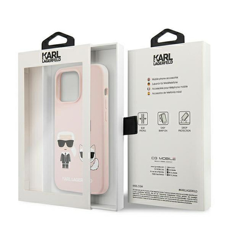 Karl Lagerfeld Slilicone Karl & Choupette Magsafe - iPhone 13 Hülle (rosa)