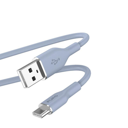 PURO ICON Soft Cable - USB-A és USB-C kábel 1,5 m (Powder Blue)