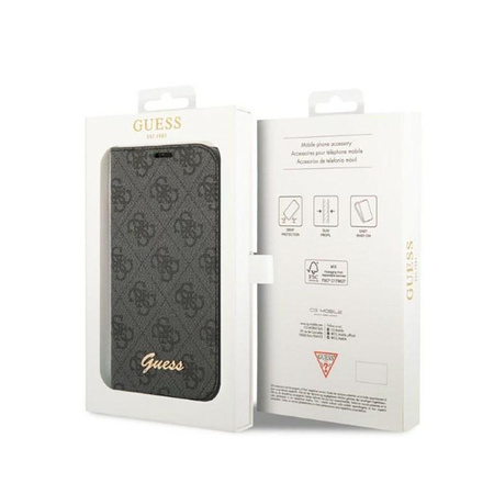 Guess 4G Metall Kamera Outline Booktype Case - iPhone 14 Pro Case (schwarz)