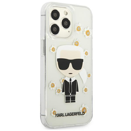 Karl Lagerfeld Iconic Karl Flower - pouzdro pro iPhone 13 Pro (průhledné)