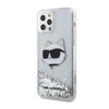 Karl Lagerfeld Liquid Glitter NFT Choupette Head - Hülle für iPhone 12 / iPhone 12 Pro (Silber)