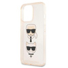 Karl Lagerfeld Glitter Karl & Choupette Head - iPhone 13 Pro Case (Gold)