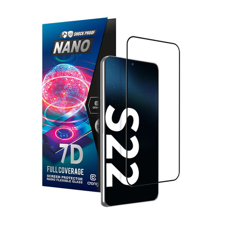 Crong 7D Nano Flexible Glass - 9H hibrid üveg a Samsung Galaxy S22 teljes képernyőjére