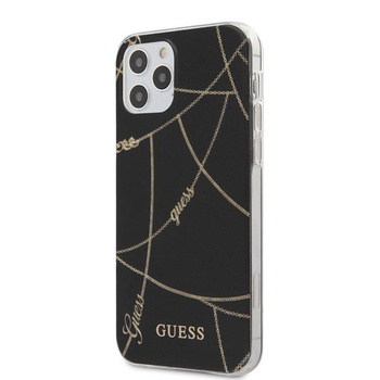 Guess arany lánc - iPhone 12 / iPhone 12 Pro tok (fekete)