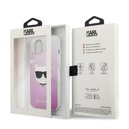Karl Lagerfeld Choupette Head - iPhone 13 tok (rózsaszín)