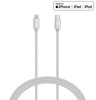 Kanex DuraBraid - USB-C (Power Delivery) to Lightning connection cable MFi certified 1.2 m (Silver)