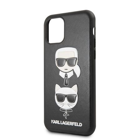 Karl Lagerfeld Embossed Case Karl & Choupette - Coque pour iPhone 11 (Noir)