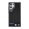 BMW Leatherer Carbon Blue Line - Tasche für Samsung Galaxy S24 Ultra (schwarz)