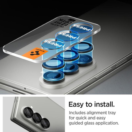 Spigen Optik Pro HD GLAS.TR EZ Fit Camera Protector 2-Pack - ochranné sklo objektivu pro Samsung Galaxy Z Fold 7 (2 ks)(Black)