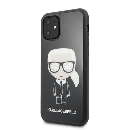 Karl Lagerfeld Double Layer Glitter Iconic - iPhone 11 tok (fekete)
