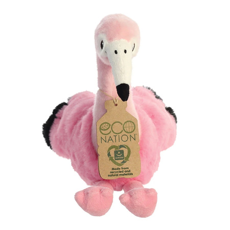 Eco Nation – Plush Toy / Cuddly Sitting Flamingo 27 cm Eco-Friendly