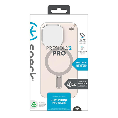 Speck Presidio2 Pro ClickLock & MagSafe - iPhone 16 Pro Tasche (Gebleichter Knochen / Erbstück Gold / Haselnussbraun)