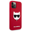 Silikonové pouzdro Karl Lagerfeld Choupette Head - iPhone 12 / iPhone 12 Pro (červené)