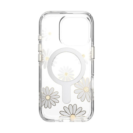 Speck Presidio Lux ClickLock & MagSafe - Hülle iPhone 16 Pro (Sunshine Daisies / Clear / Gold)