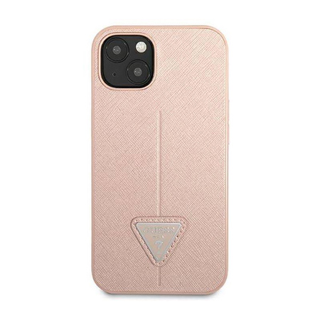 Guess GUHCP14SPSATLP iPhone 14 6,1" różowy/pink hardcase SaffianoTriangle Logo