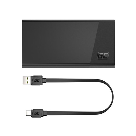 Green Cell PowerPlay20s - Banque d'énergie 20000 mAh avec USB-A QuickCharge 3.0 et 2x USB-C Power Delivery 22.5W (noir)