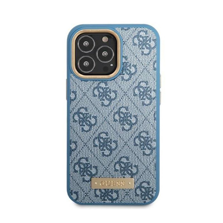Guess 4G Logo Plate MagSafe - Etui iPhone 13 Pro Max (niebieski)