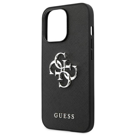 Pouzdro Guess Saffiano 4G Big Silver Logo - iPhone 13 Pro (černé)