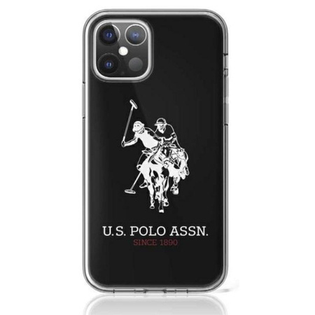 US Polo Assn Big Double Horse Logo - iPhone 12 / iPhone 12 Pro tok (fekete)