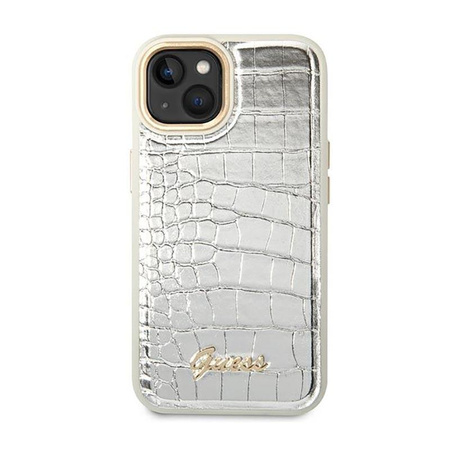 Guess Kroko Kollektion - iPhone 14 Tasche (silber)