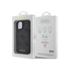 Guess Leder 4G Stamped - iPhone 15 Tasche (schwarz)