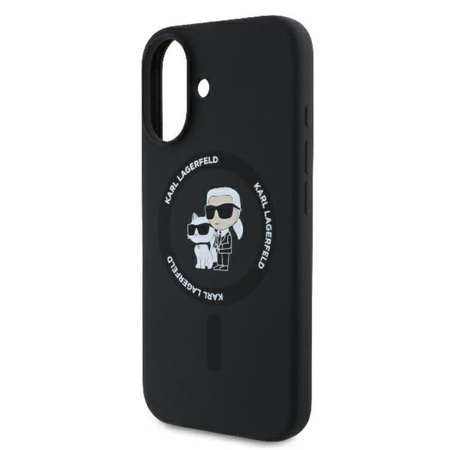 Karl Lagerfeld Silikonové pouzdro Karl & Choupette Ring MagSafe - iPhone 16 Plus (černé)