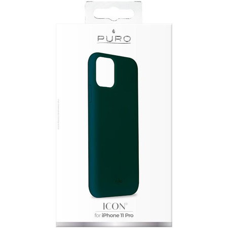 PURO ICON Cover - Pouzdro pro iPhone 11 Pro (tmavě zelené)