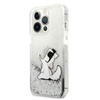 Karl Lagerfeld Liquid Glitter Choupette Fun - Case for iPhone 13 Pro Max (Silver)