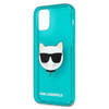 Karl Lagerfeld Choupette Head - pouzdro pro iPhone 12 Pro Max (fluo modré)