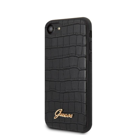 Guess Croco Case - Coque iPhone SE 2020 / 8 / 7 (Noir)