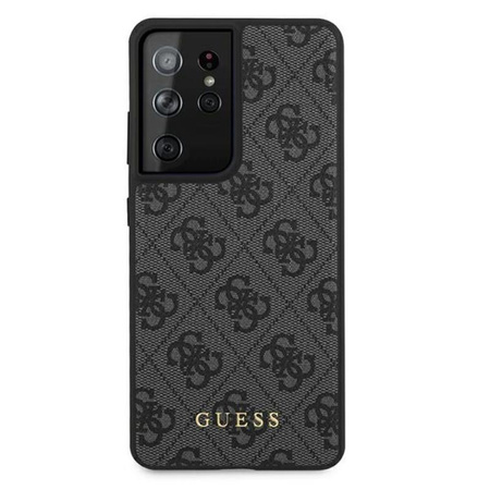 Kovové logo Guess 4G - pouzdro pro Samsung Galaxy S21 Ultra (šedé)