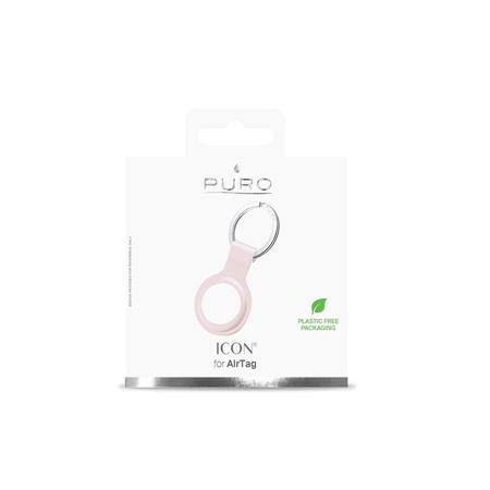 PURO ICON Case - Silikonový kroužek na klíče pro Apple AirTag (pískově růžový)