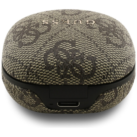 Słuchawki Bezprzewodowe z Etui Ładującym Guess Dokanałowe Bluetooth Brązowe