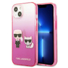 Karl Lagerfeld Gradient Ikonik Karl & Choupette - iPhone 13 mini Tasche (rosa)