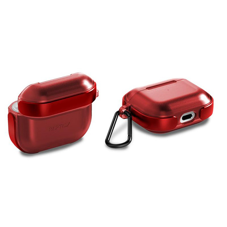 X-Doria Raptic Air - pouzdro na AirPods 3 s karabinou (červené)