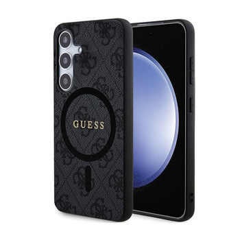 Guess 4G Collection Leather Metal Logo MagSafe - pouzdro pro Samsung Galaxy S24 (černé)