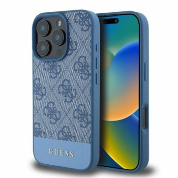 Guess 4G Bottom Stripe - iPhone 16 Pro Max Tasche (blau)