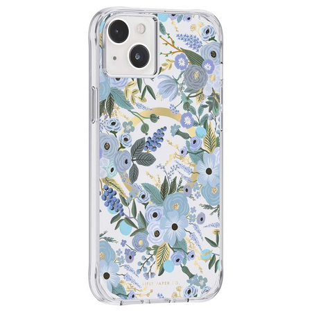 Rifle Paper Clear MagSafe - iPhone 14 Plus Fall (Garten Party blau)