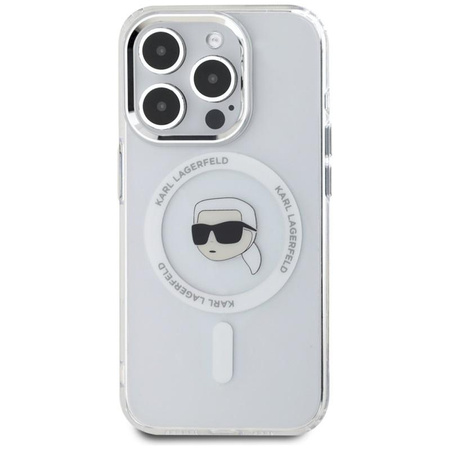 Karl Lagerfeld IML Metal Karl Head MagSafe - Case for iPhone 15 Pro Max (white)