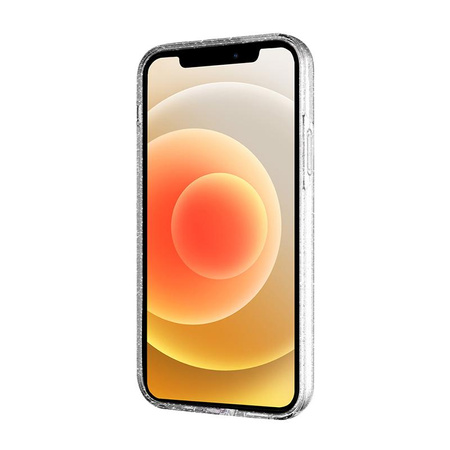 Crong Glitter tok - iPhone 12 / iPhone 12 Pro tok (átlátszó/ezüst)