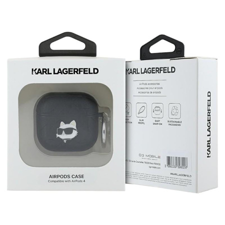 Karl Lagerfeld Monogram Choupette Head - AirPods 4 Case (black)
